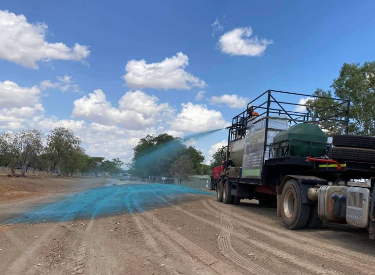 A Man Hydro Mulching with Flexterra — Spray Grass in Northern Territory